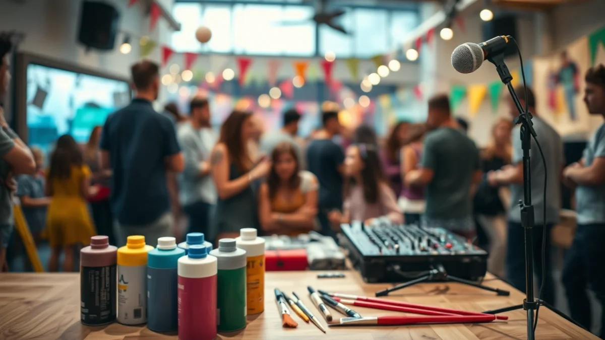 Imatge genèrica d'un taller creatiu per a joves amb material artístic i un ambient cultural.