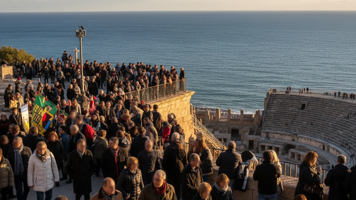 Imatge genèrica d'una concentració ciutadana al Balcó del Mediterrani de Tarragona.