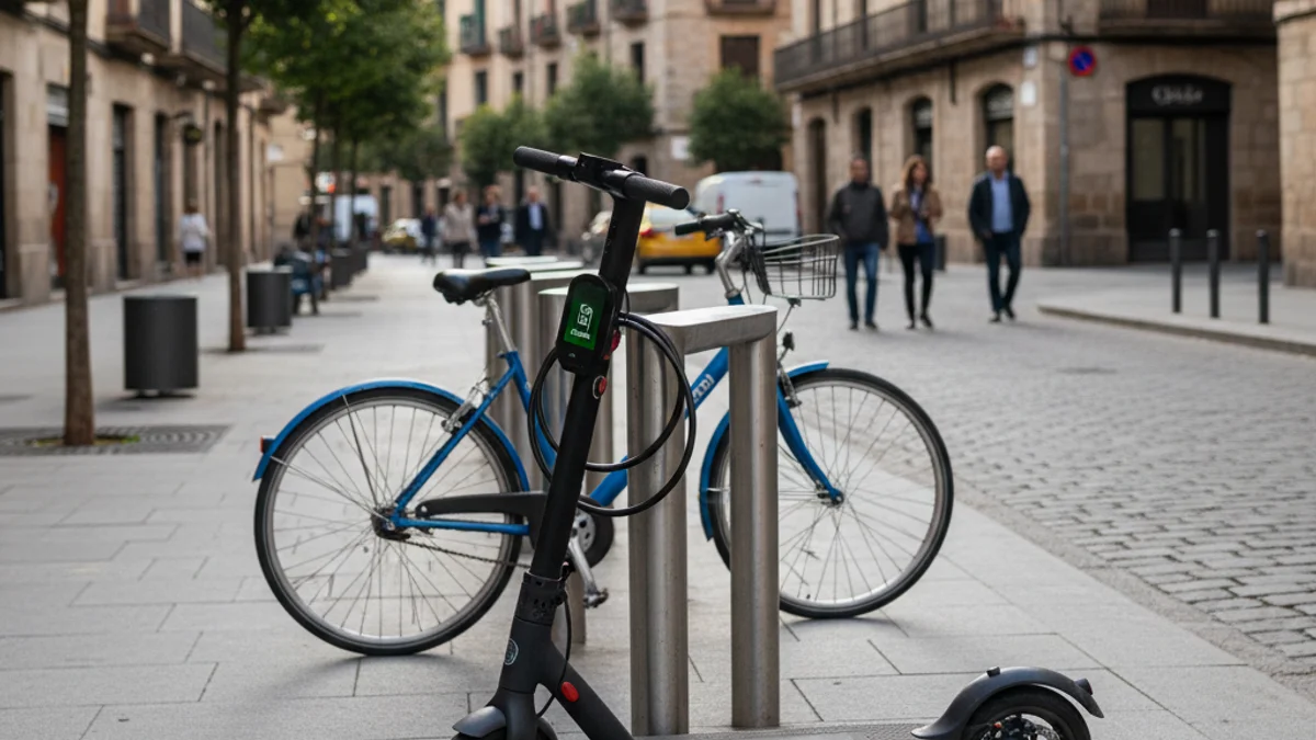 Generic image of an electric scooter parked on a city street.