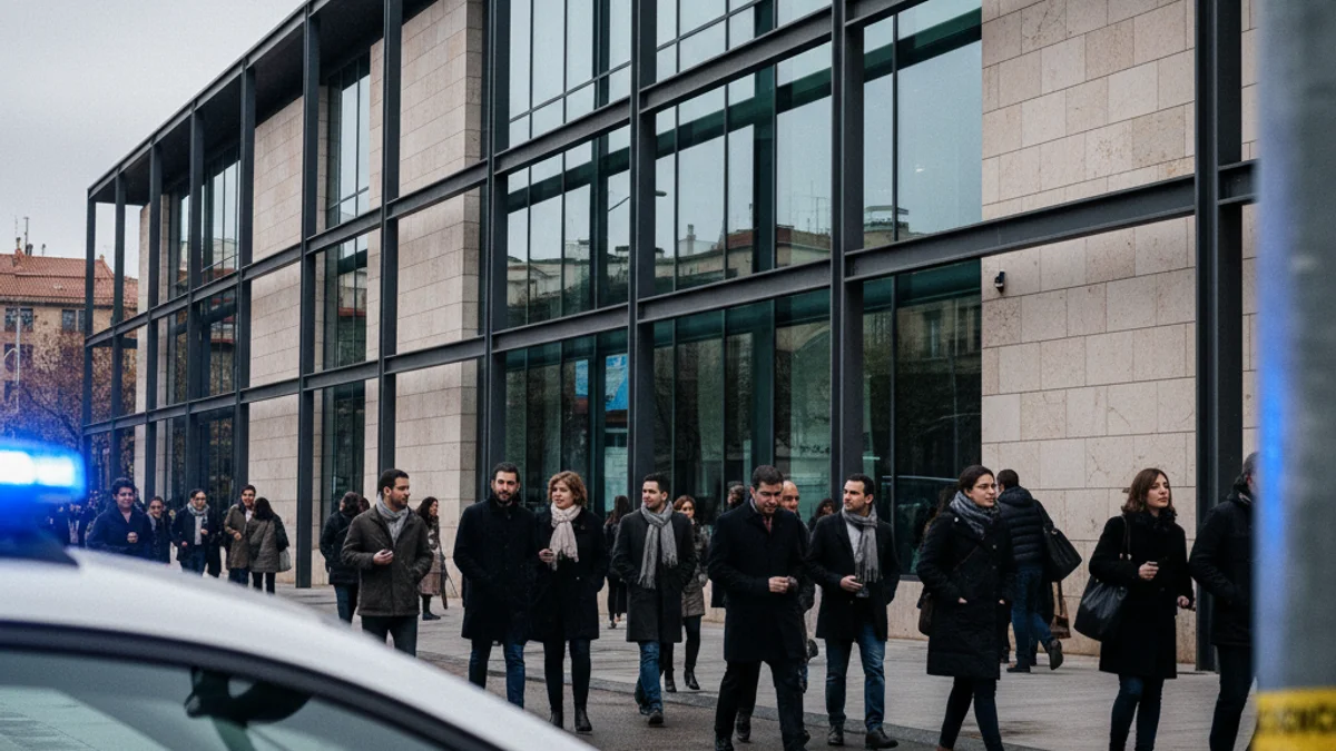 Imagen genérica de la sede de los Servicios Territoriales de Educación con presencia policial.