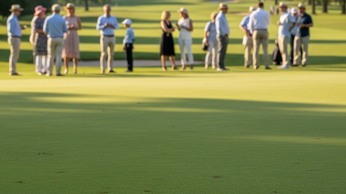 Imatge genèrica d'una pilota de golf en un camp verd durant un matí assolellat.
