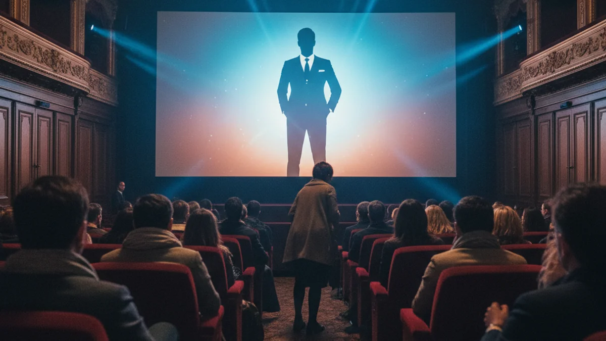Imatge genèrica de l'interior d'una sala de cinema amb una pantalla encesa.