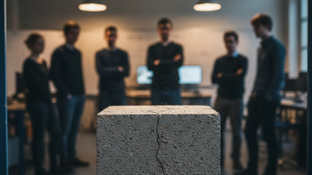 Generic image of a concrete sample in a technical laboratory.