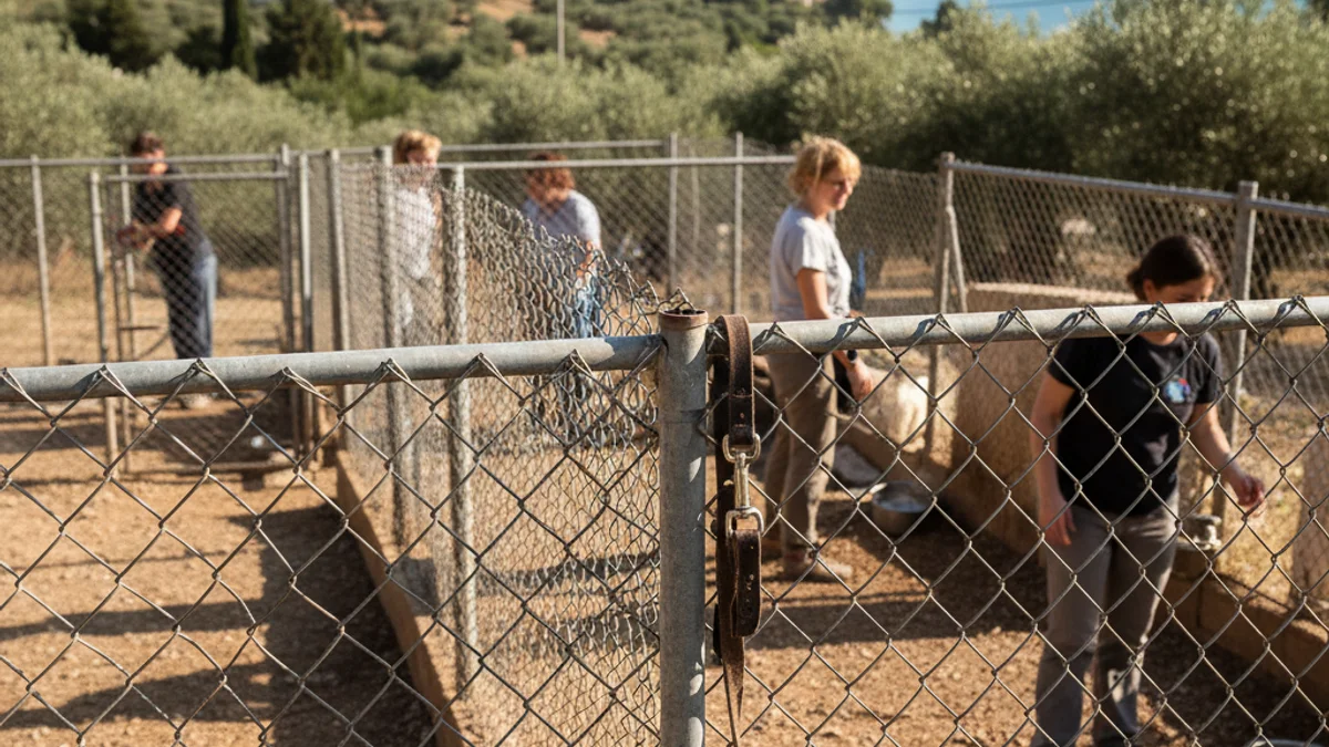 Imatge genèrica de les instal·lacions d'un centre d'acollida d'animals amb tanques metàl·liques.