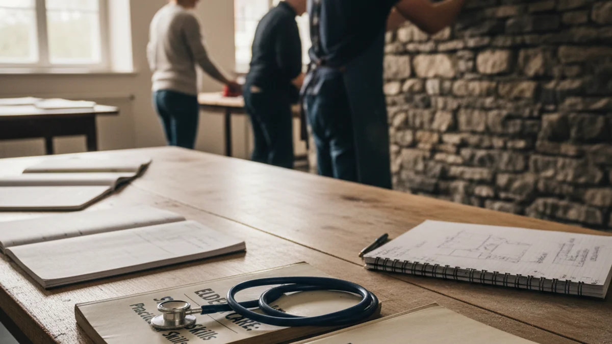 Generic image of a vocational training course for elderly care and urban maintenance.