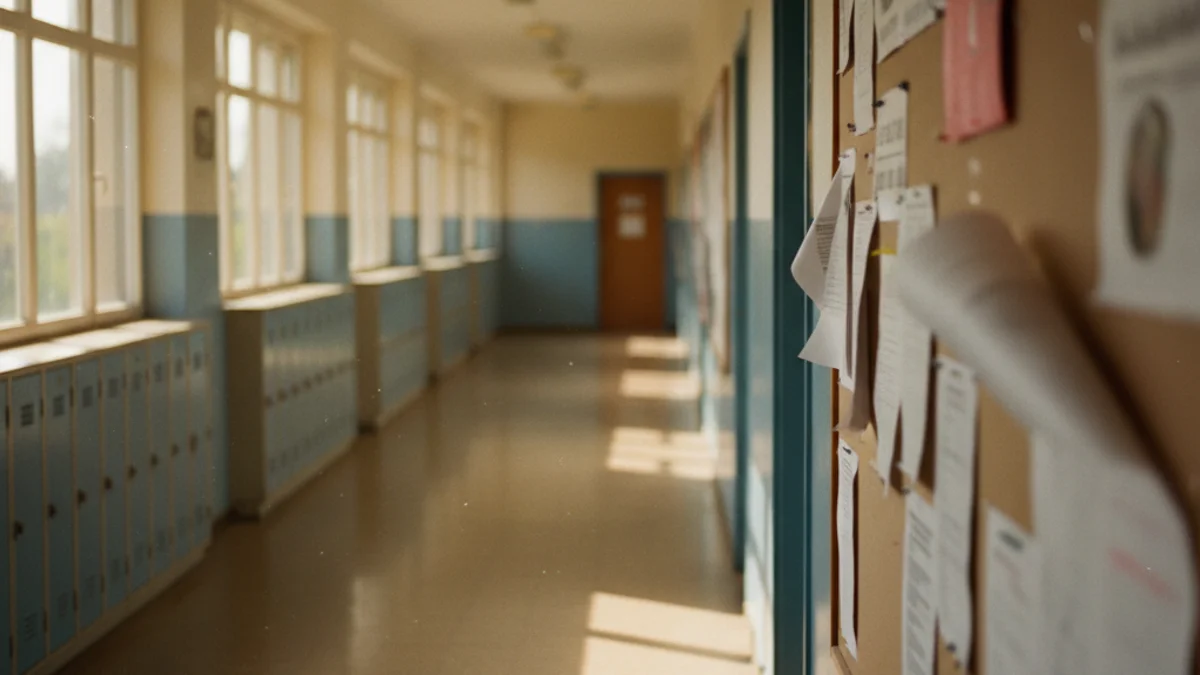Imagen genérica de un pasillo de escuela vacío durante una jornada de huelga.