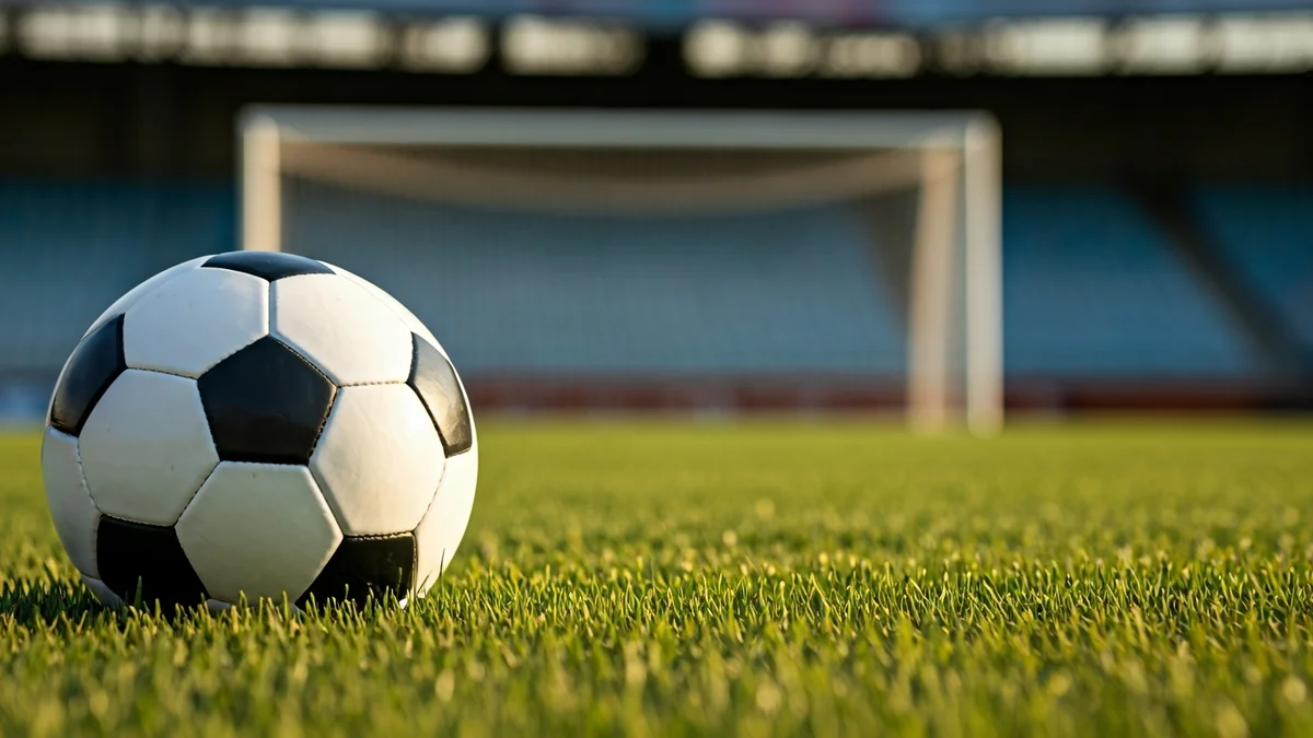 Imagen genérica de un balón de fútbol sobre el césped de un campo