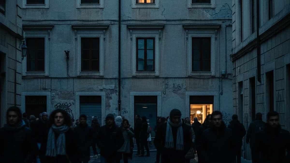 Imatge genèrica d'un bloc de pisos a la ciutat durant el capvespre amb un sol llum encès en una finestra.