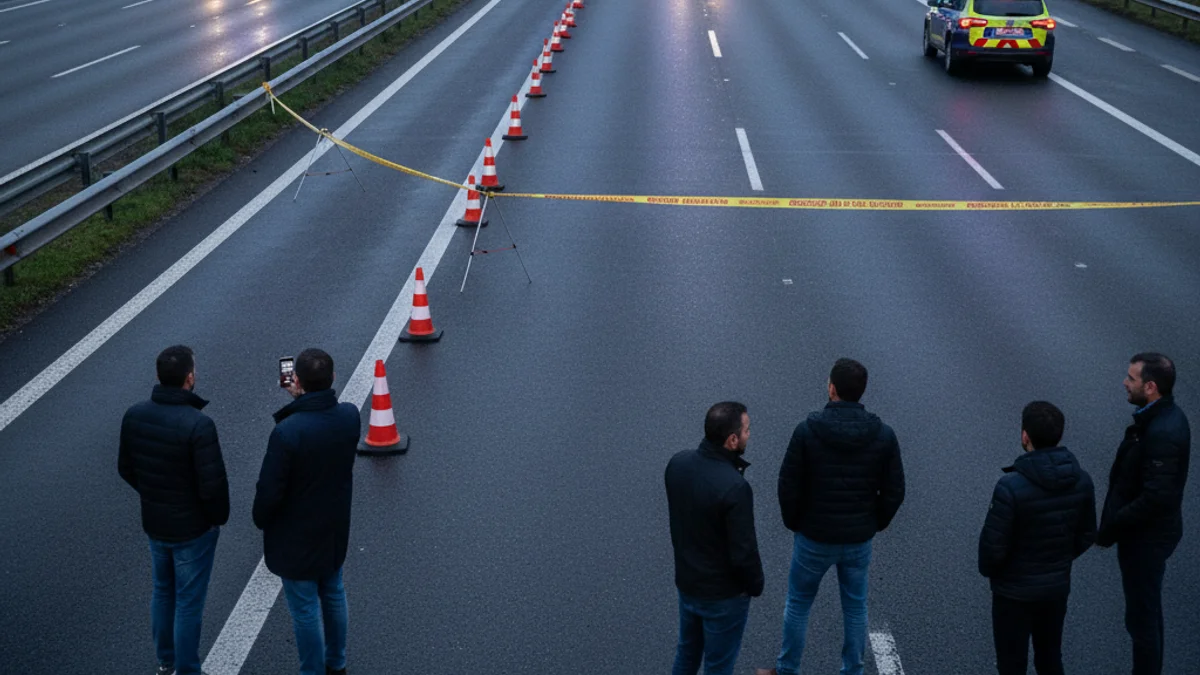 Imatge genèrica d'un dispositiu d'emergències en una carretera tallada per un accident.