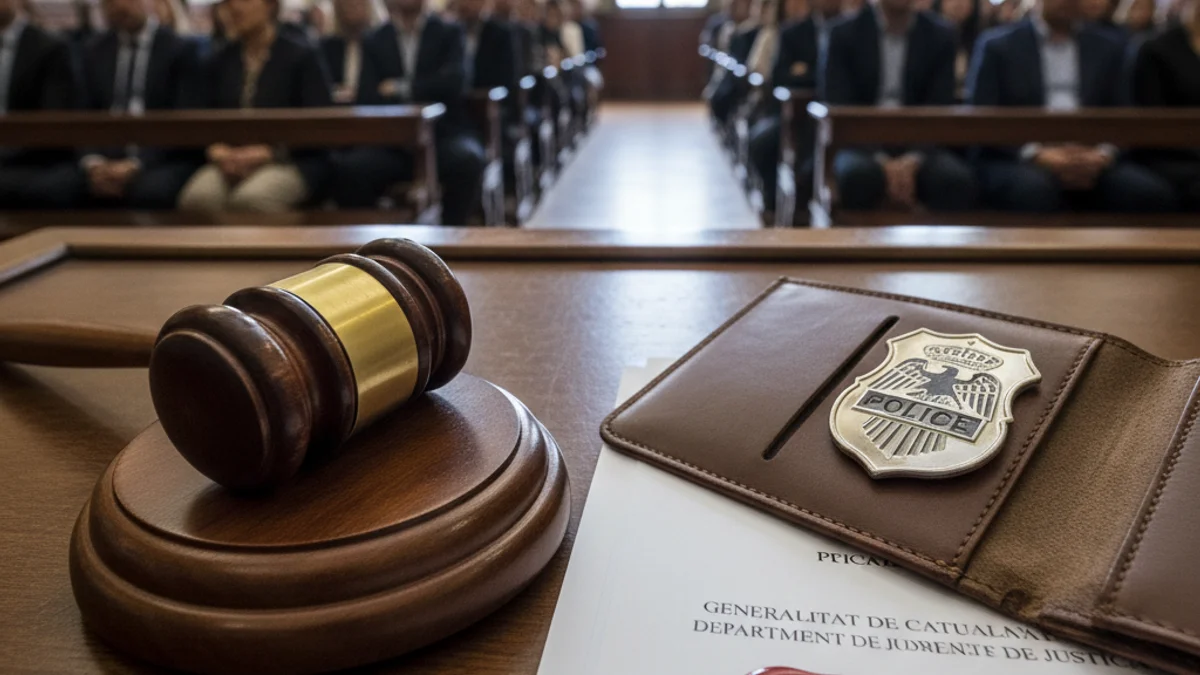 Imatge genèrica d'un mall de jutge en un tribunal durant una sessió d'un judici.