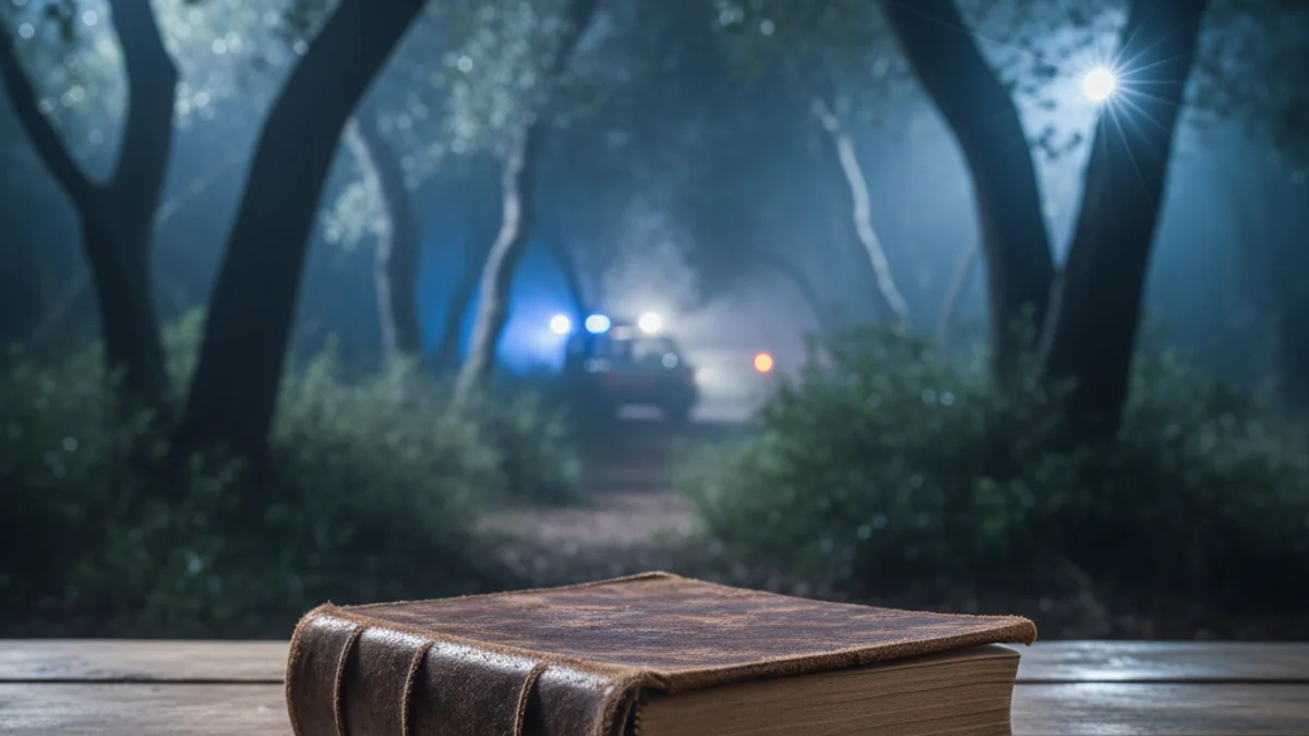 Generic image of a dense forest at night symbolizing the scene of a historical crime.