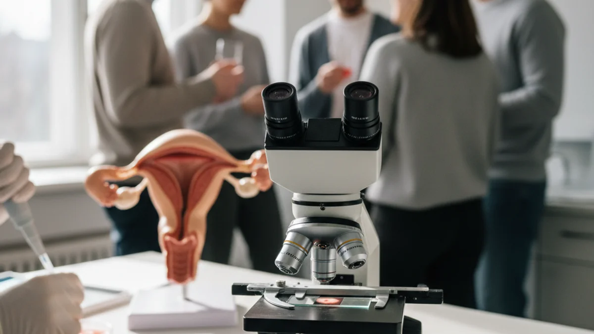 Generic image of a medical research environment with gynecological materials.