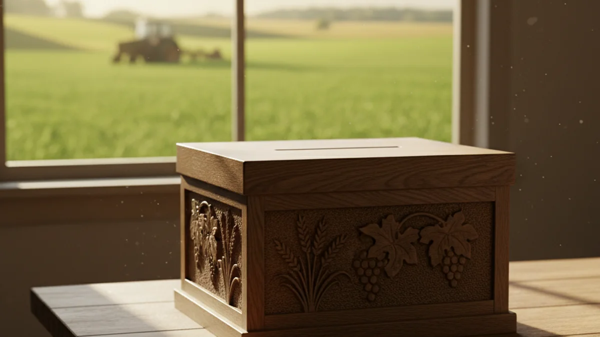 Imagen genérica de una urna electoral en un entorno rural para simbolizar las elecciones agrarias.