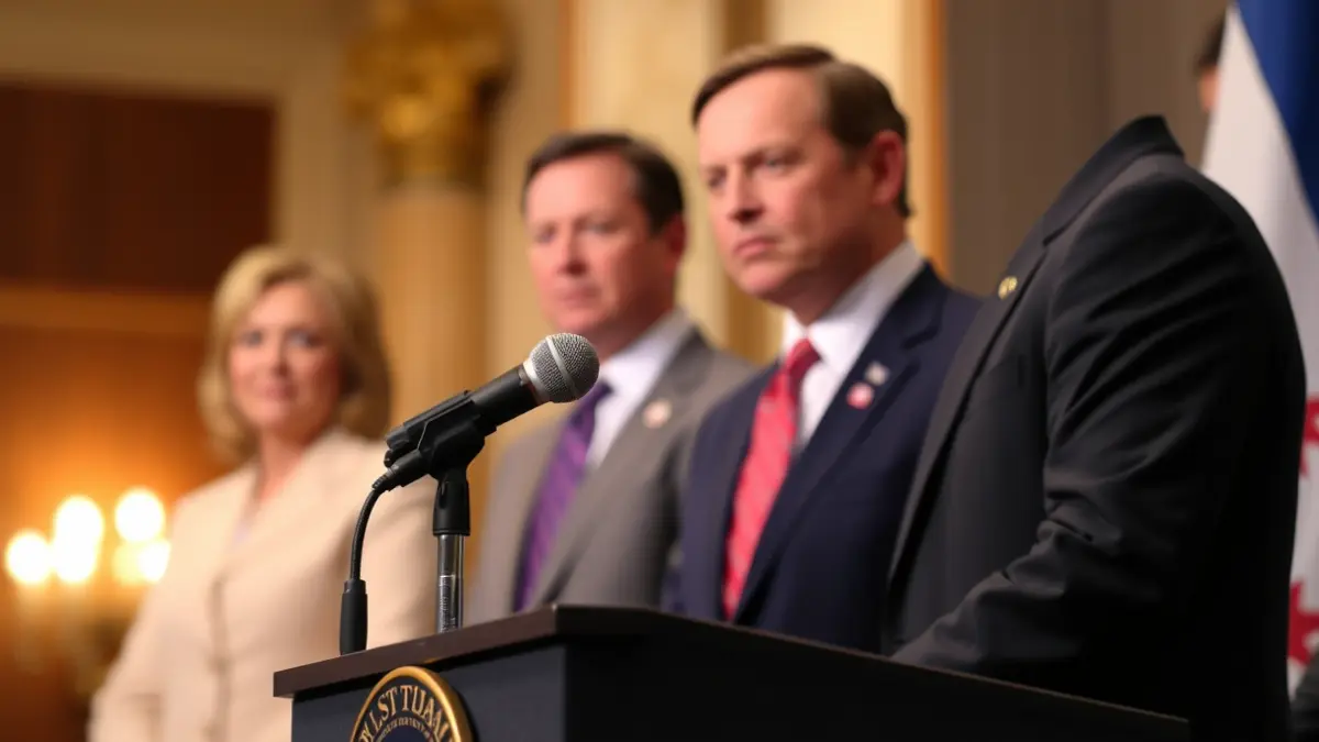 Imagen genérica de un micrófono en un atril, simbolizando un anuncio político.