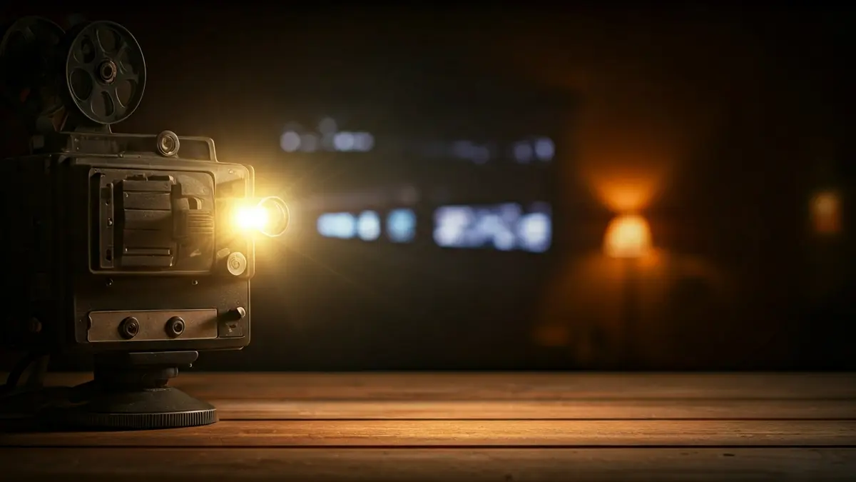 Imagen genérica de un proyector de cine antiguo proyectando imágenes de archivo.