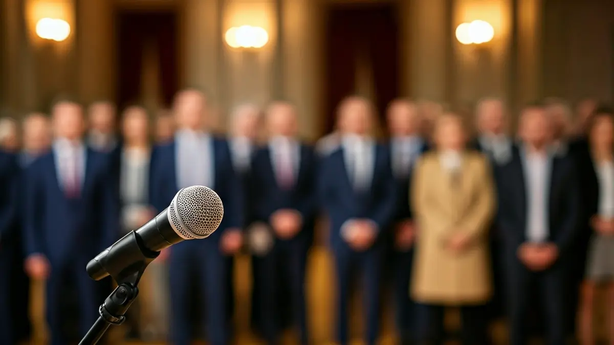 Imagen genérica de un micrófono en un atril, simbolizando una declaración política.