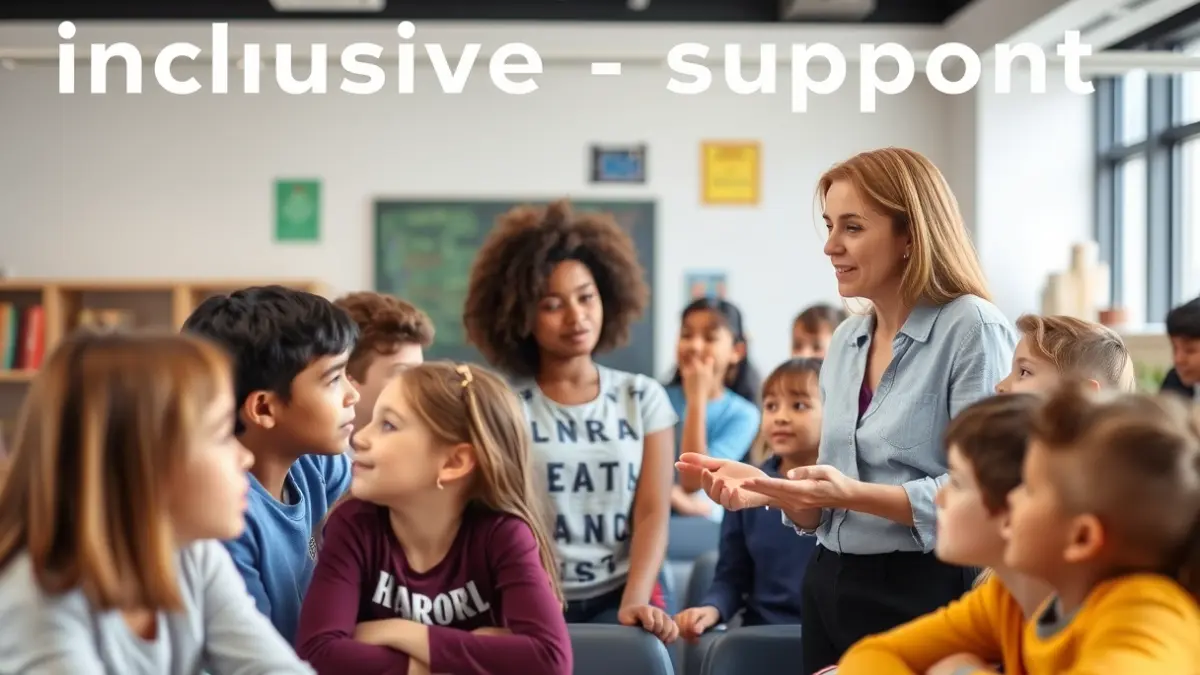 Imatge genèrica d'una aula amb alumnes i un professor, simbolitzant el suport educatiu.