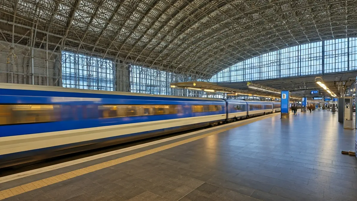 Imagen del interior de la nueva estación intermodal de la Sagrera en construcción.
