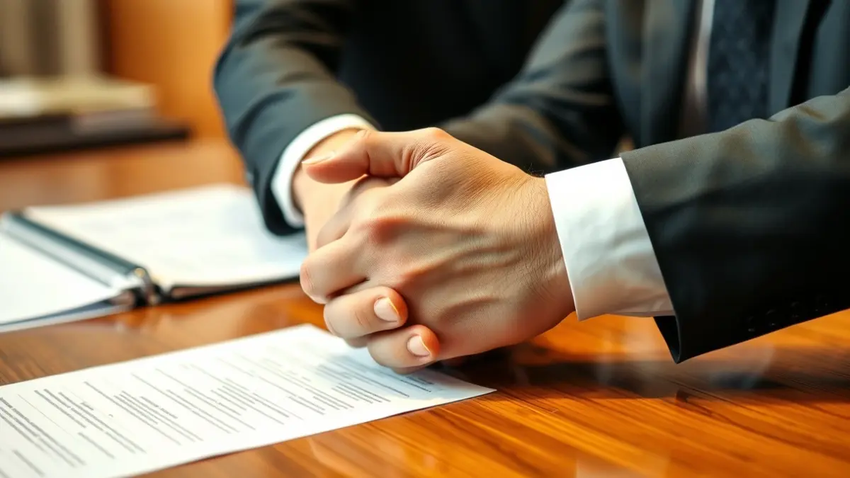 Imagen genérica de un encuentro empresarial con dos manos estrechándose.