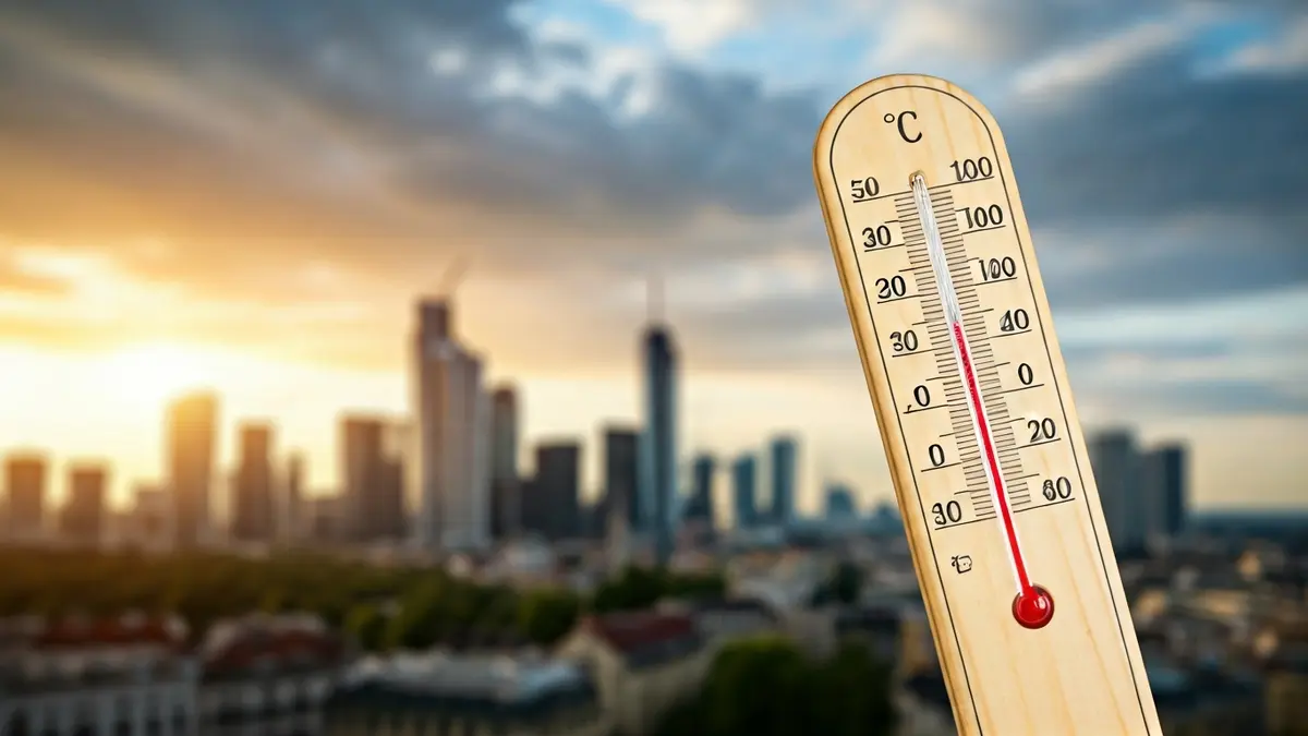 Imatge genèrica d'un termòmetre amb una baixada de temperatura i un cel canviant.