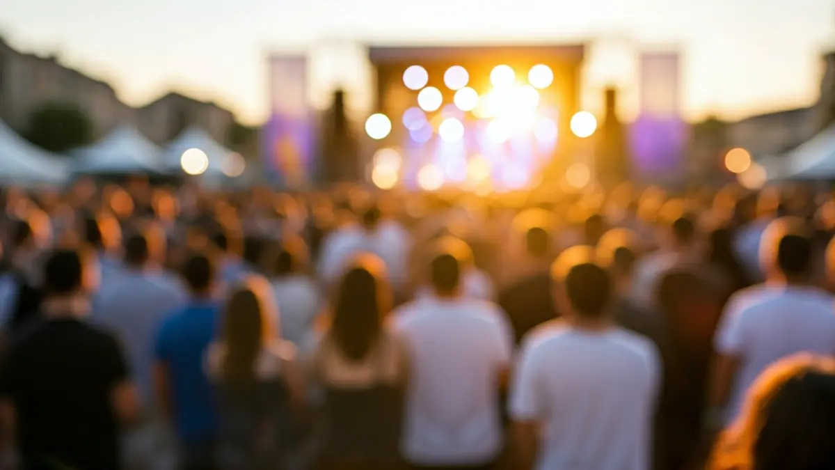 Imagen genérica de un concierto al aire libre con una multitud animada