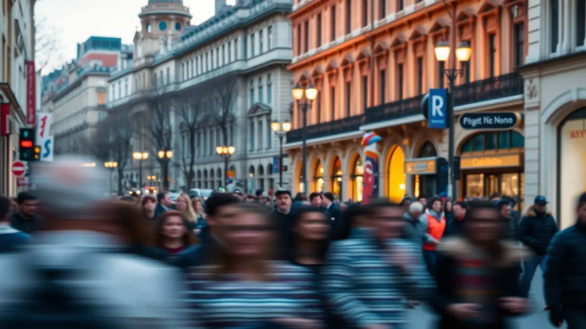 Imatge genèrica d'un carrer urbà amb vianants i edificis històrics.
