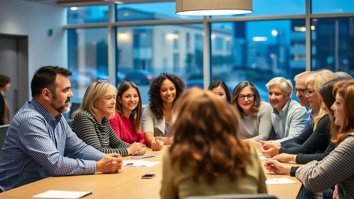 Generic image of a group of people participating in a debate or assembly.