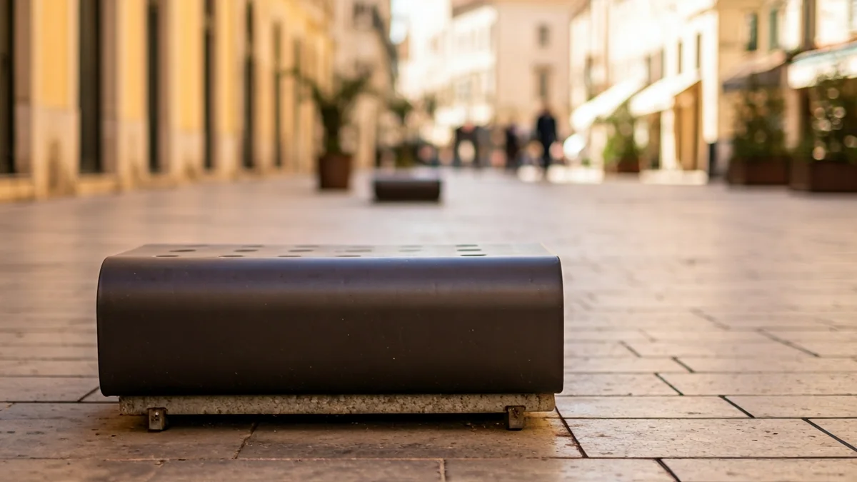 Imatge genèrica d'un seient individual de mobiliari urbà en un carrer de ciutat.