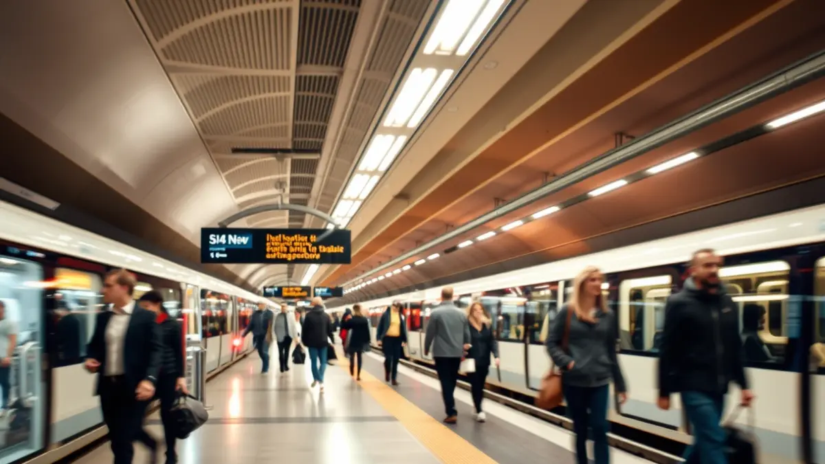 Imatge genèrica d'una estació de transport públic subterrània amb passatgers.