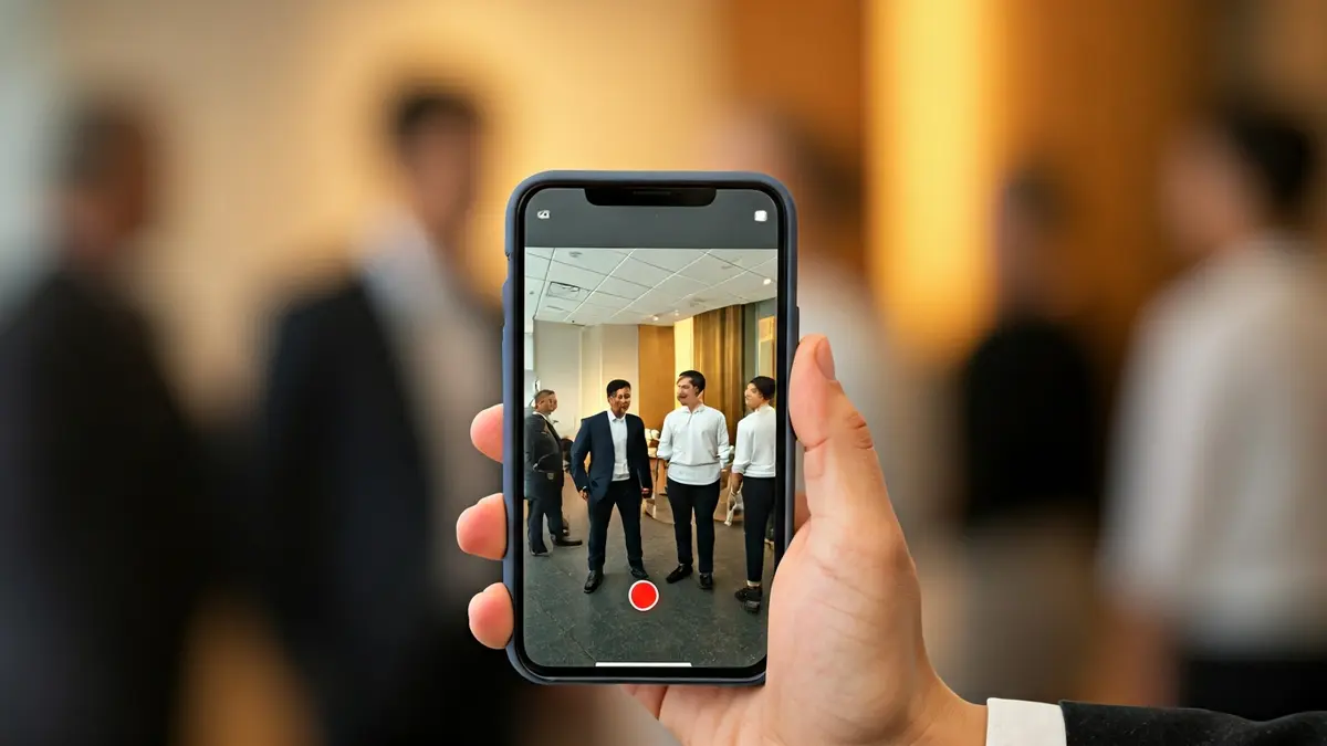 Generic image of business professionals viewing digital content.