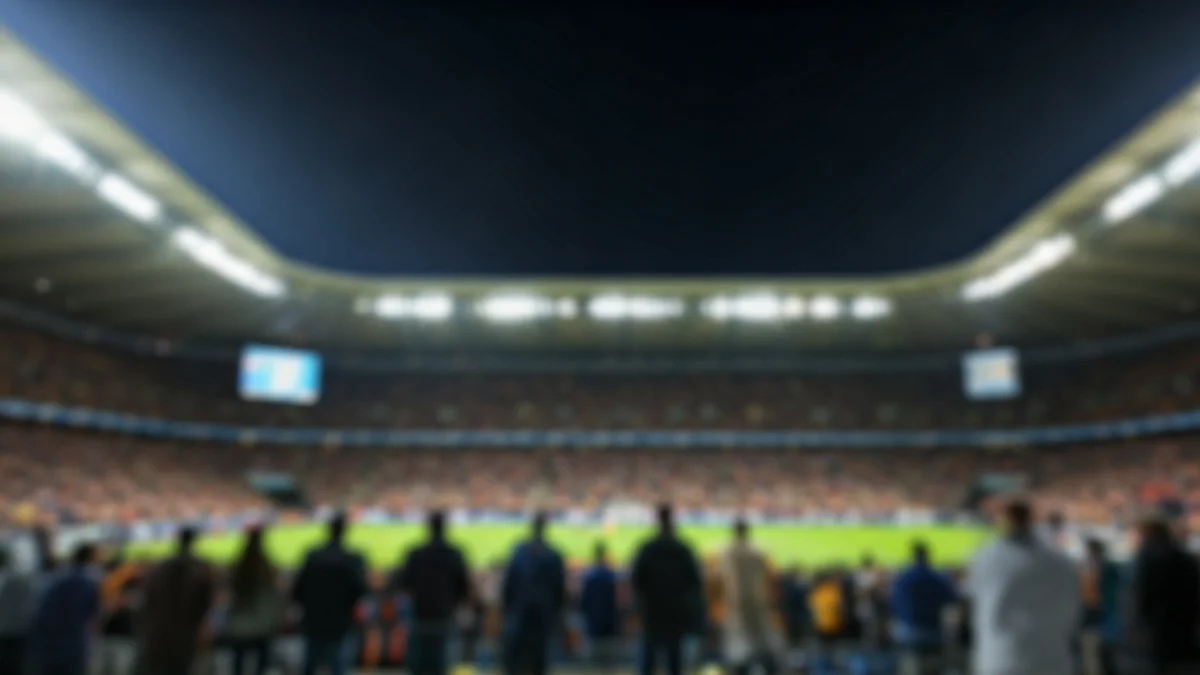 Imatge genèrica d'una multitud en un estadi de futbol durant un partit nocturn, amb les llums de l'estadi il·luminant l'escena.