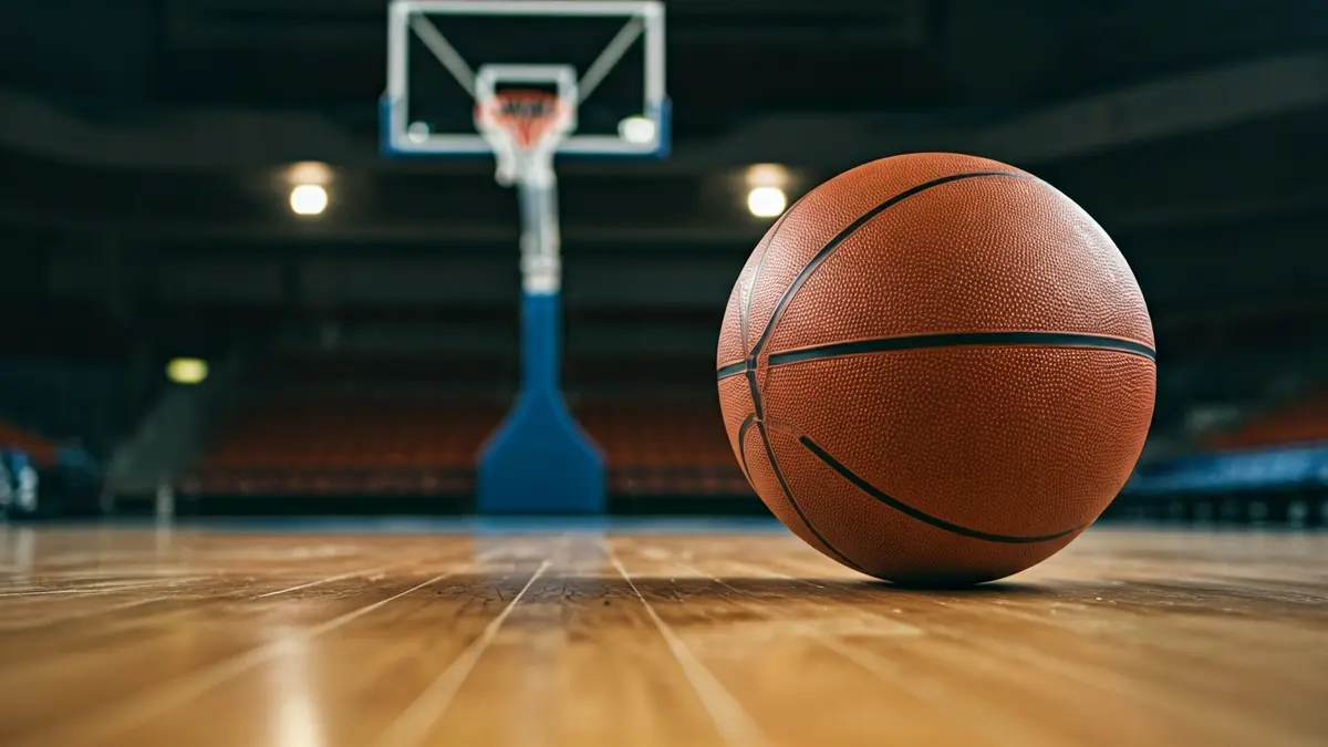 Imagen genérica de un balón de baloncesto en una cancha