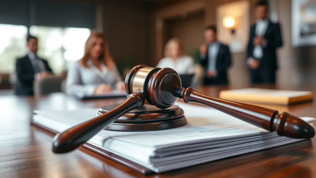 Imatge genèrica d'un mall de jutge sobre documents legals, simbolitzant la justícia.