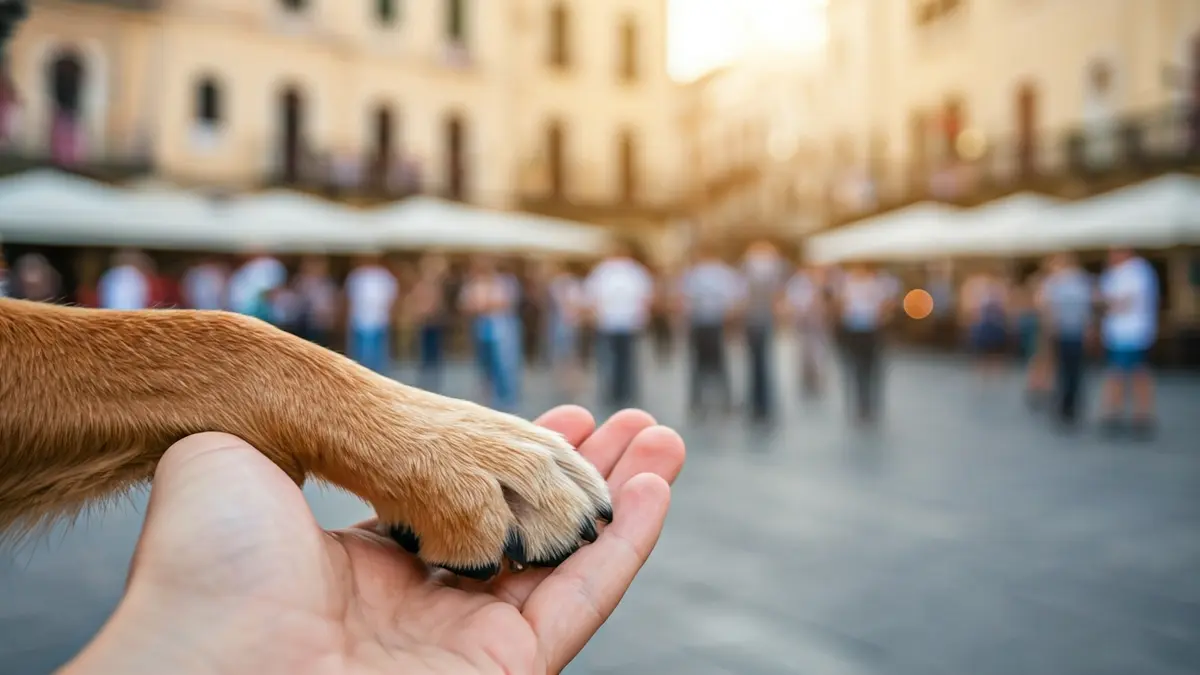 Imatge genèrica d'una pota de gos sobre una mà humana, simbolitzant la cura animal.