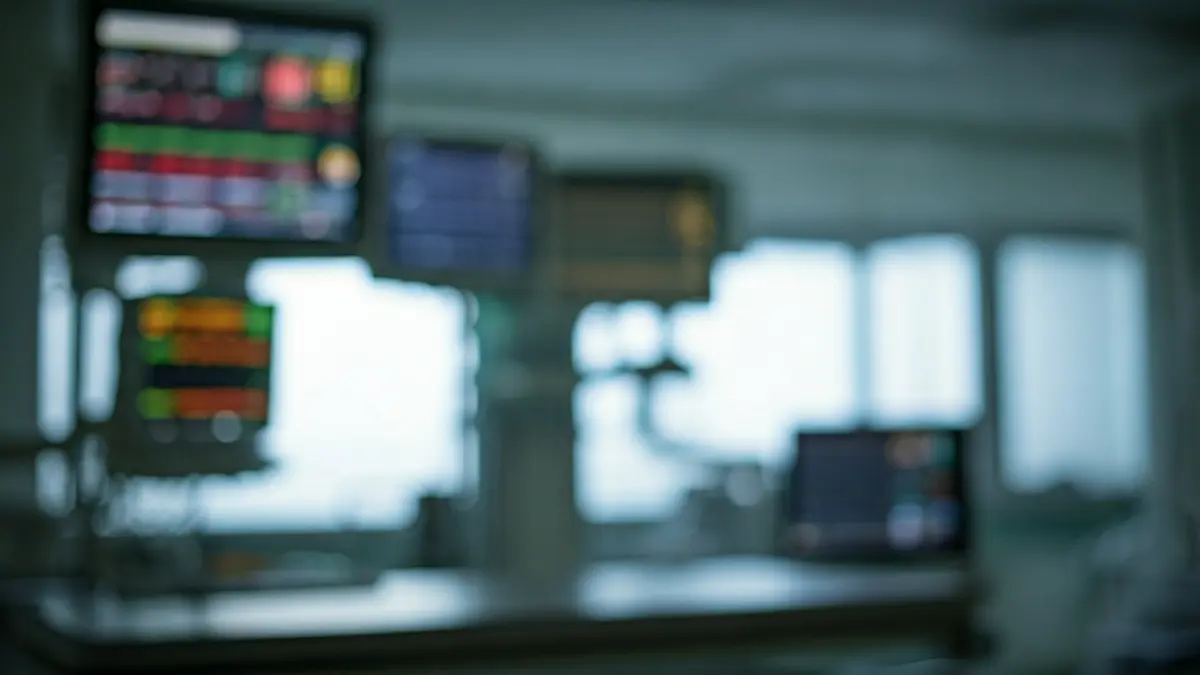 Imatge genèrica d'una unitat de cures intensives amb pantalles digitals.