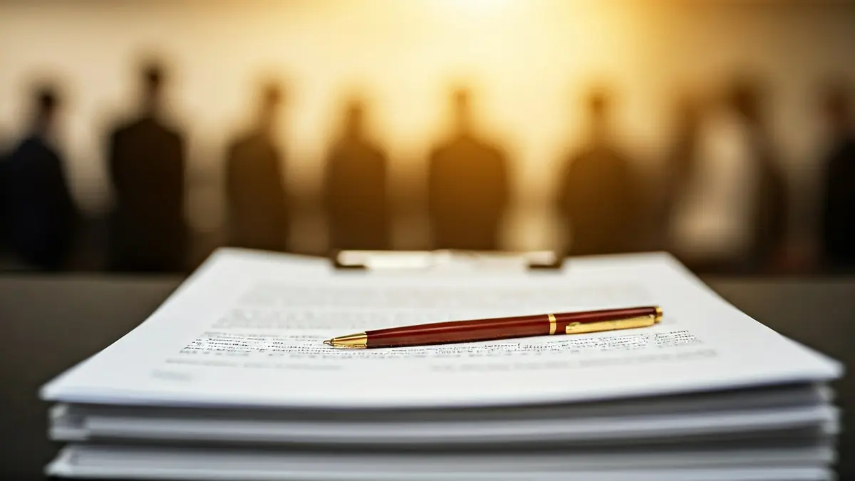 Imatge genèrica de documents oficials i un bolígraf sobre una taula.