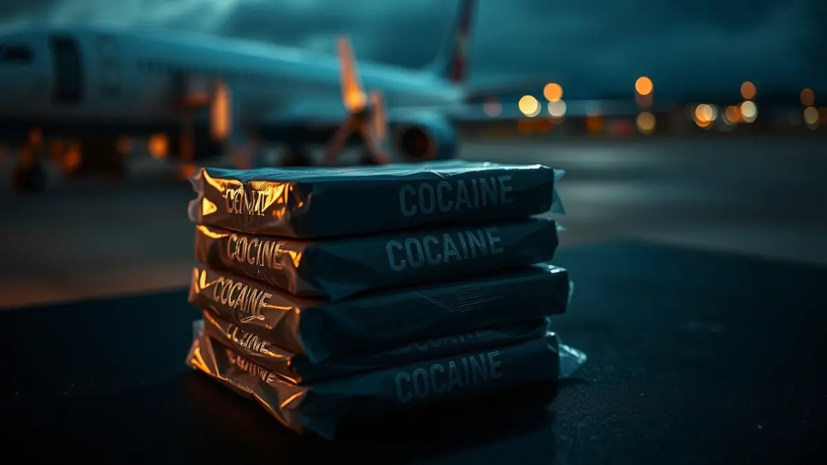 Confiscated cocaine packages in a police operation.