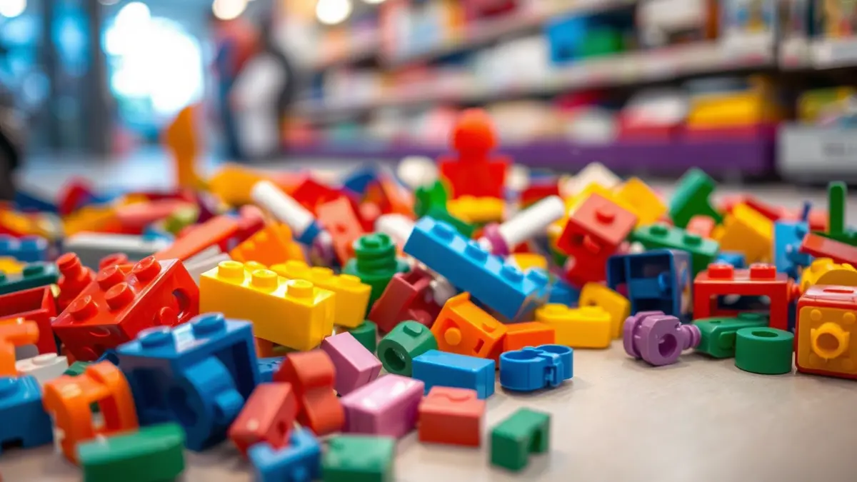Generic image of colorful plastic building blocks.
