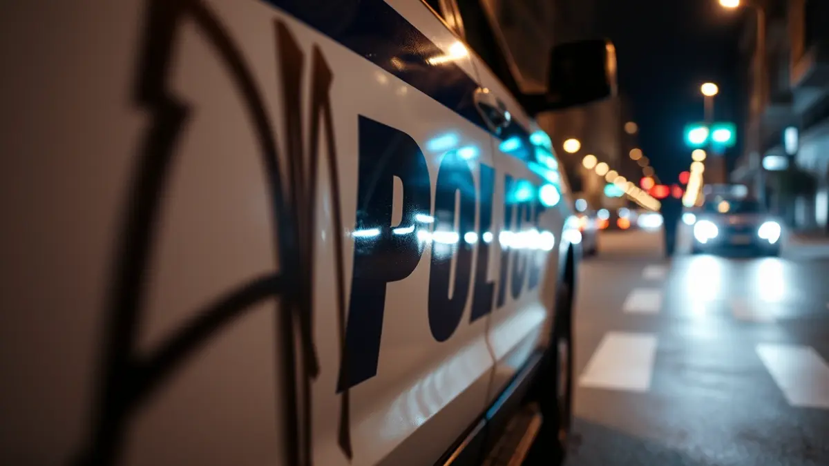 Imatge d'un vehicle policial amb pintades vandàliques.