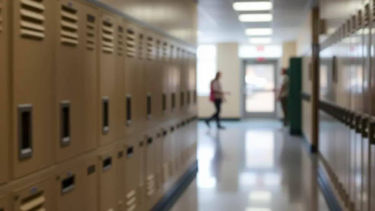 Imatge genèrica d'un passadís escolar, amb taquilles i llum natural.