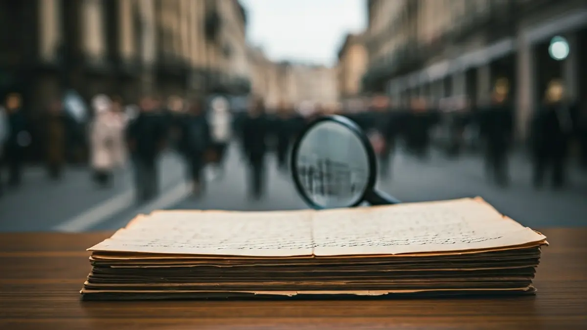 Imagen genérica de documentos históricos antiguos con texto desvanecido.