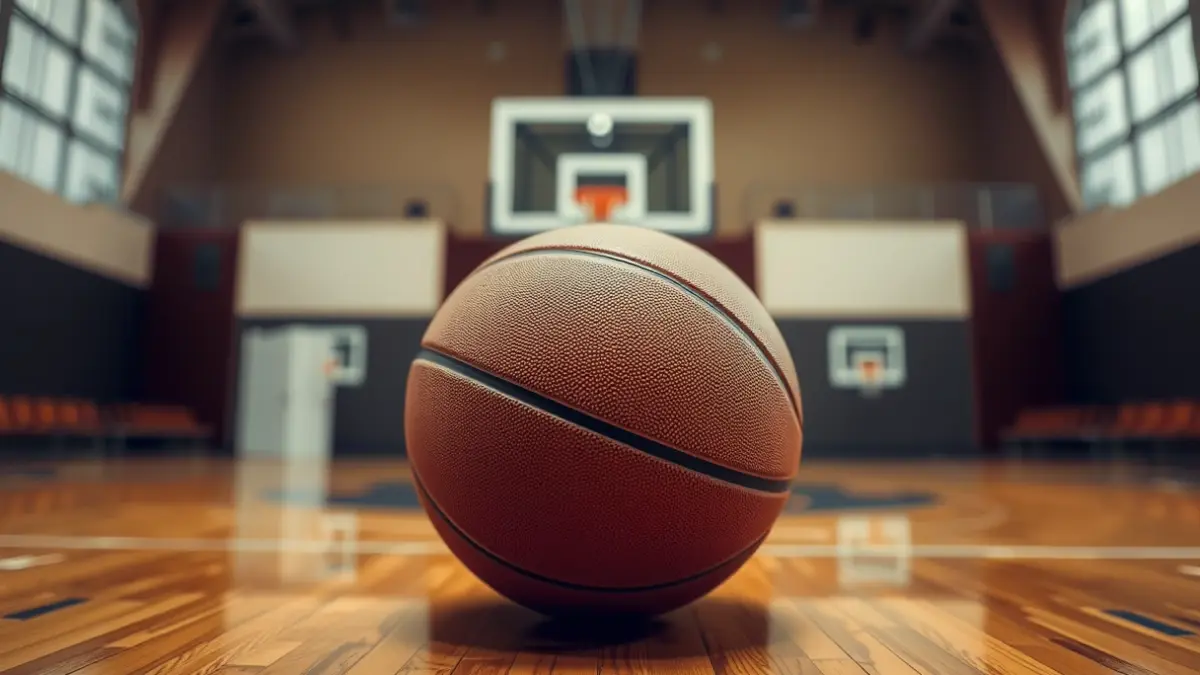 Imatge genèrica d'una pilota de bàsquet en una pista.