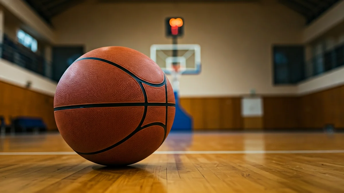 Imatge genèrica d'una pilota de bàsquet en una pista