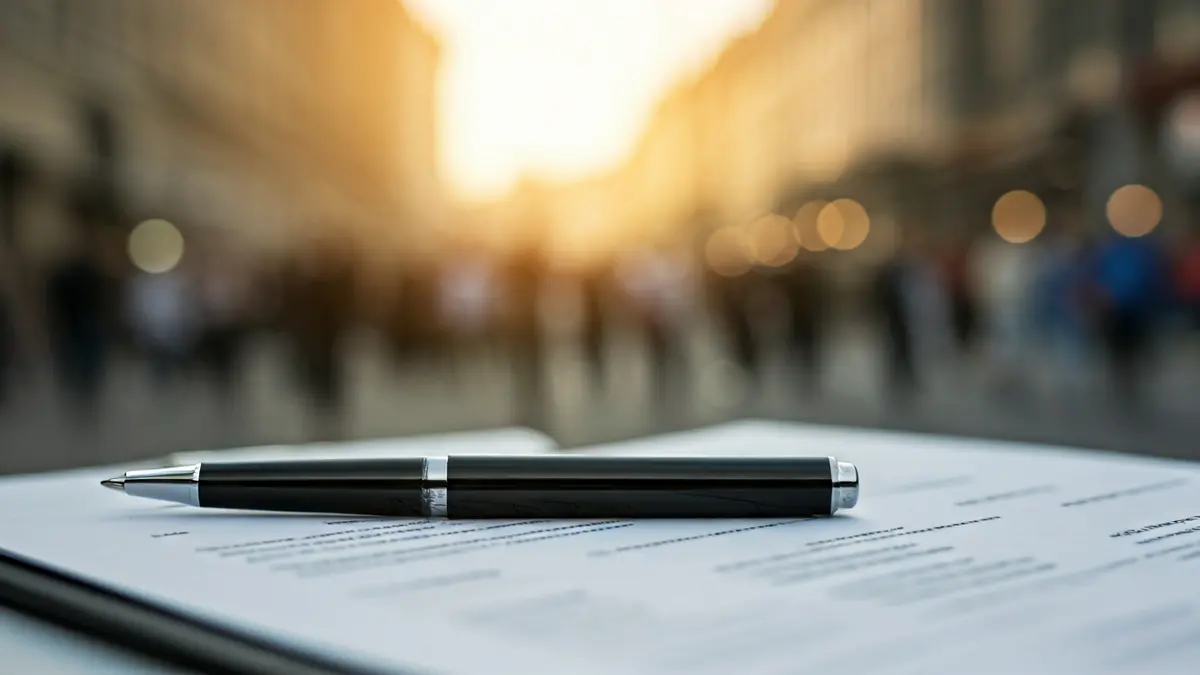 Generic image of a medical guide or document with a pen and a rainbow-colored detail in the background.
