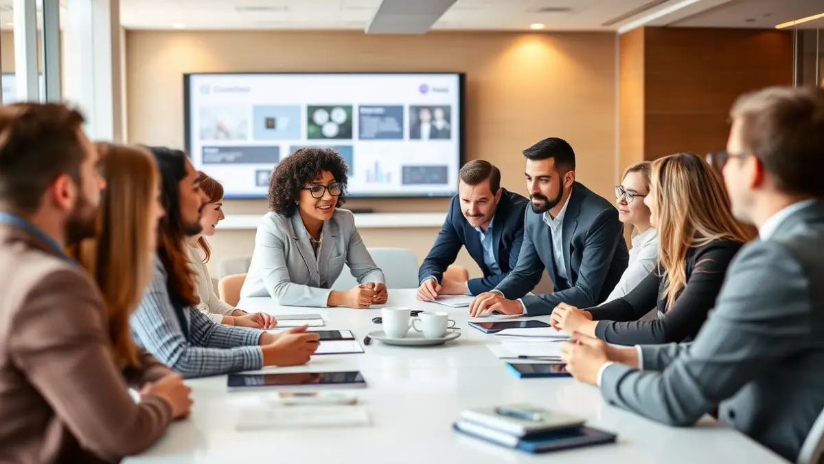 Imagen genérica de profesionales en una sesión de formación o reunión de liderazgo.
