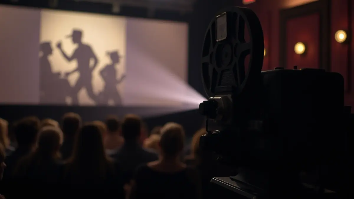 Imatge genèrica d'un projector de cinema antic en una sala fosca.