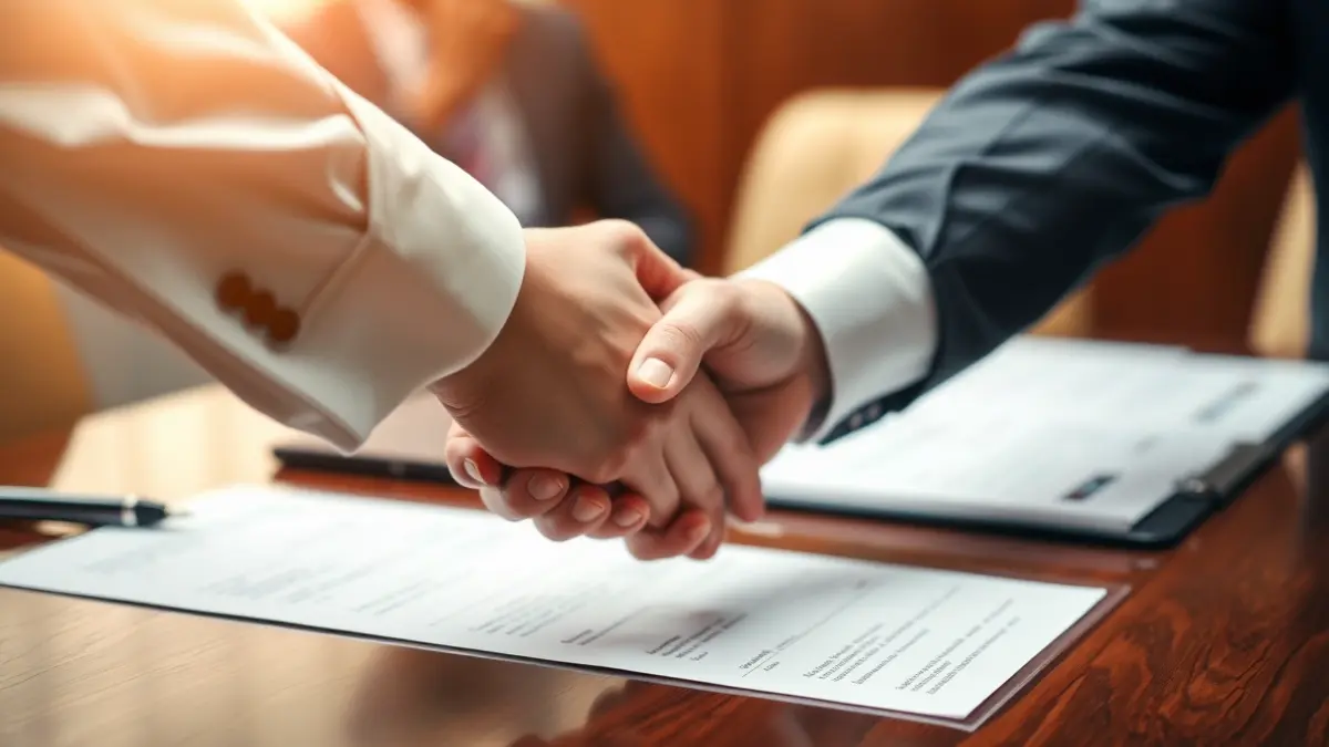 Generic image of two hands shaking over a desk, symbolizing a political agreement or debate.