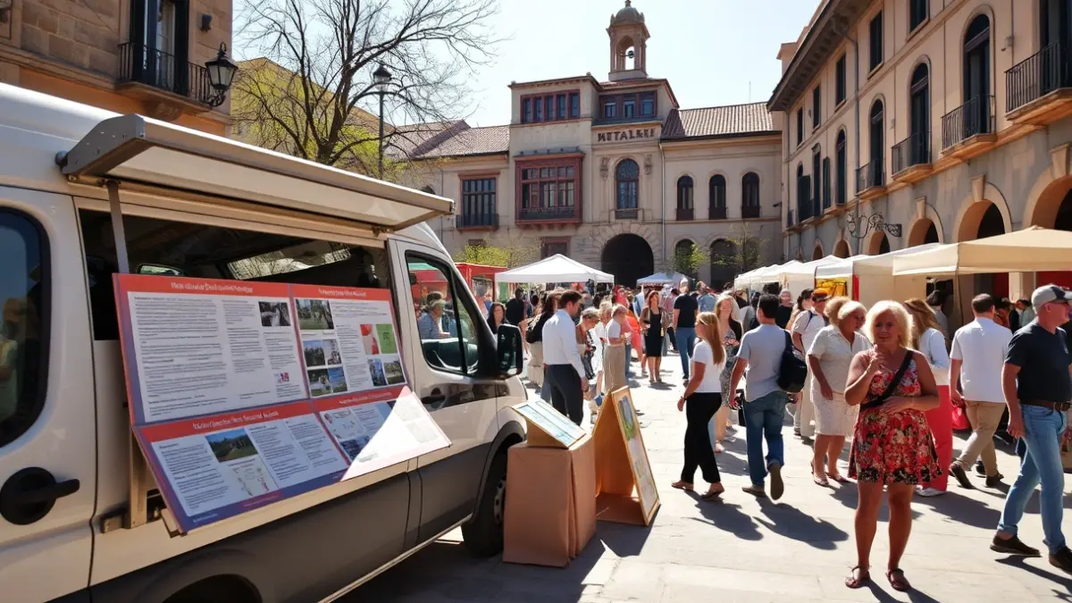 Government information vehicle at a spring fair in Puigcerdà
