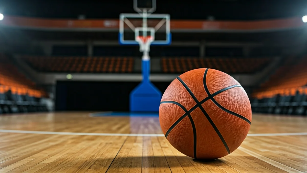 Generic image of a basketball on a court