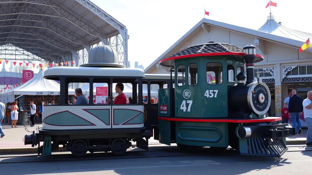 El nou tren turístic de Tortosa exposat a l'Expoebre.